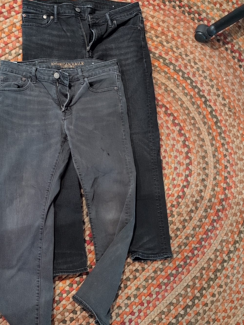 American Eagle Black Skinny Jeans - Faded Black Wash